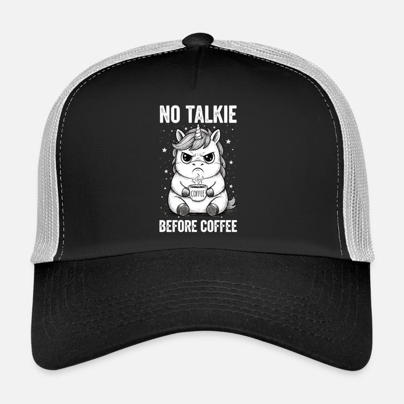 Pas de conversation devant une licorne amoureuse du café Casquette trucker 