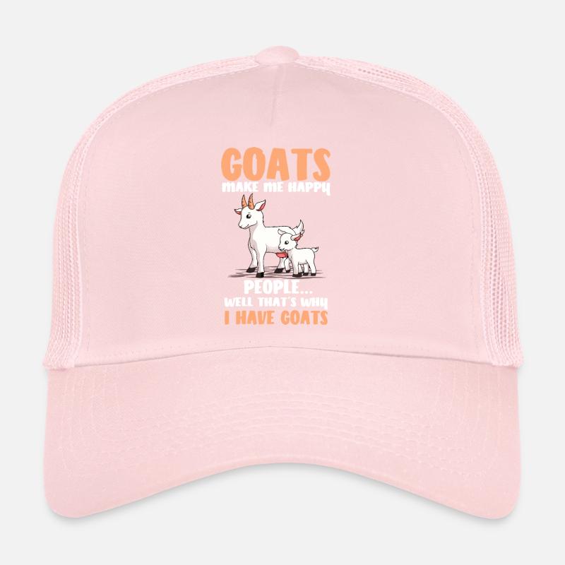 Goats Make Me Happy Quote Artwork Trucker Cap