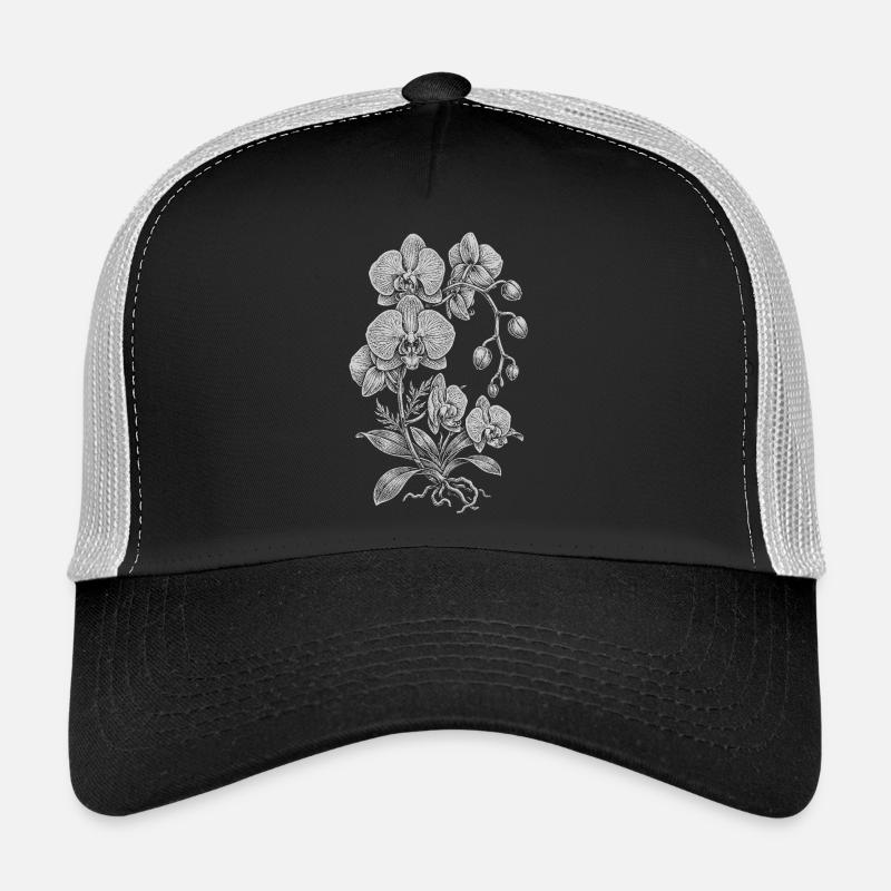 Orchidée Linework Silk Floral Casquette trucker 