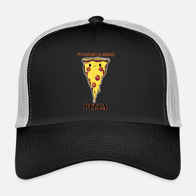 Ich würde lieber Pizza essen - Trucker Cap - Schwarz/Steingrau