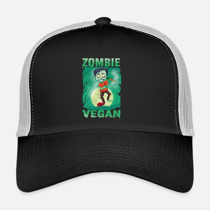 Idée de cadeau de végétarien végétarien - Casquette trucker  - noir/gris pierre