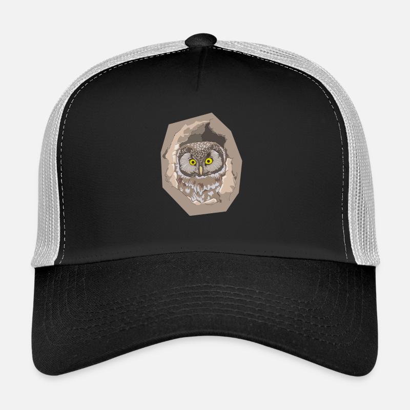 Eule - Trucker Cap - Schwarz/Steingrau