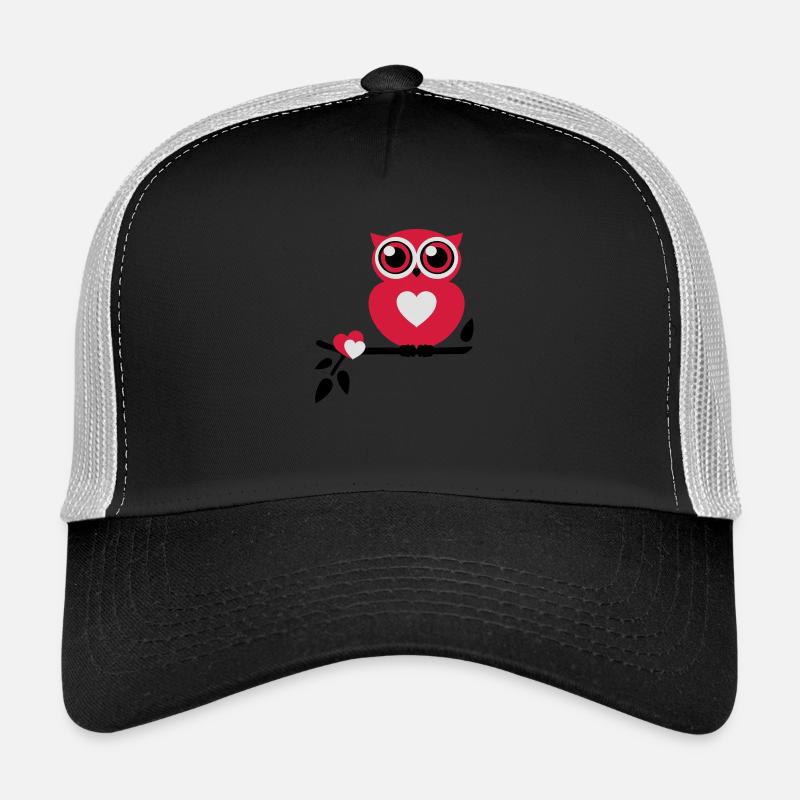 Eule Love - Trucker Cap - Schwarz/Steingrau