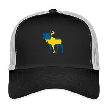 Elch Schweden - Trucker Cap - Schwarz/Steingrau - Vorne