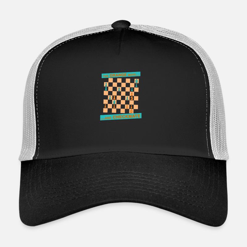 Le mouvement ORANGE ... et CHECKMATE - du crochet Casquette trucker 
