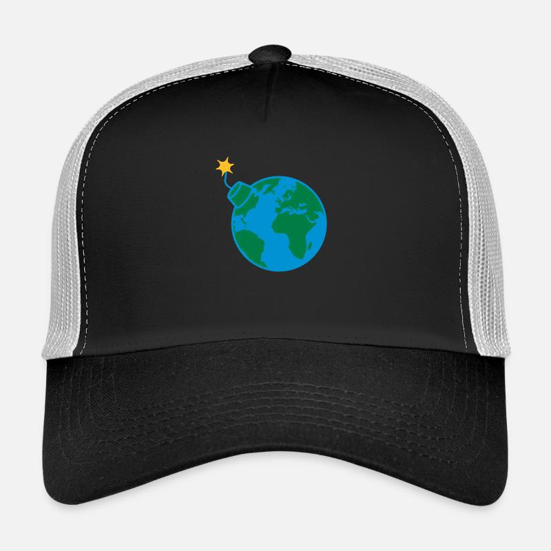 Earth globe planet world round globe circle text Trucker Cap