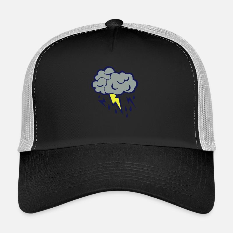 cloud cloud lightning storm rain 606 Trucker Cap