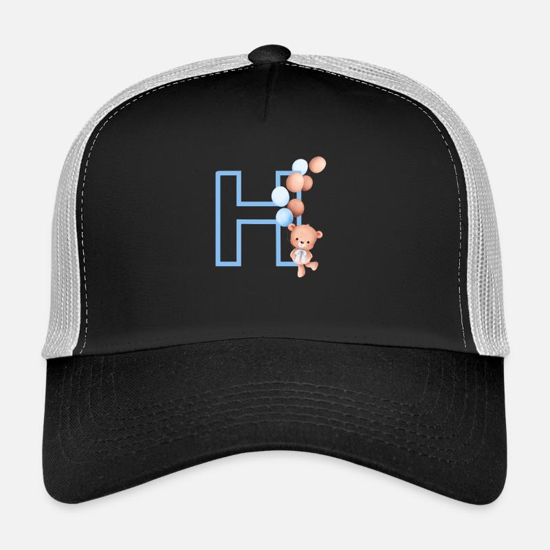 Buchstabe h blauer Bär Trucker Cap