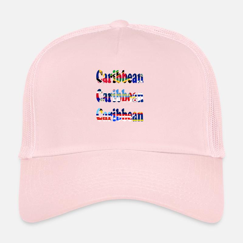 Sentiment de vacances avec les drapeaux des Caraïbes Casquette trucker 