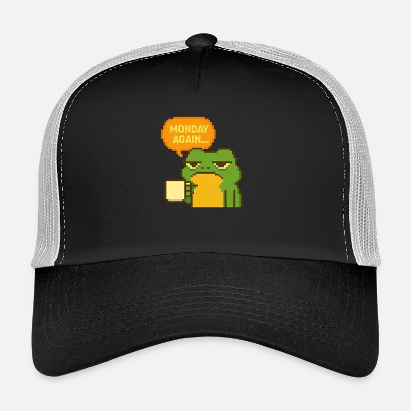 Monday frog in pixel style Trucker Cap