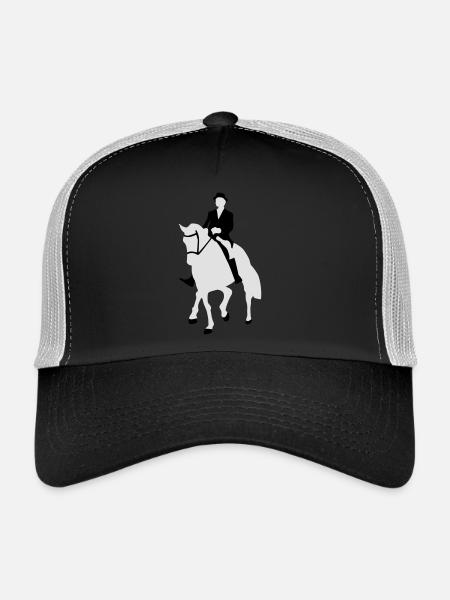 Dressage, cavalier de dressage, Horse - Casquette trucker  - noir/gris pierre - Devant
