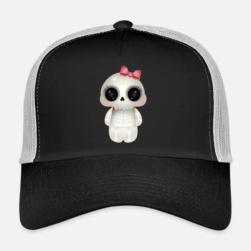 niedlicher Skull mit rosa Schleife Trucker Cap