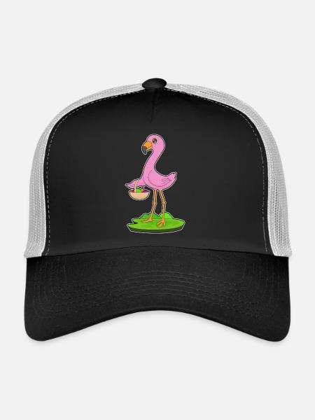 Flamingo Obstkorb - Trucker Cap - Schwarz/Steingrau