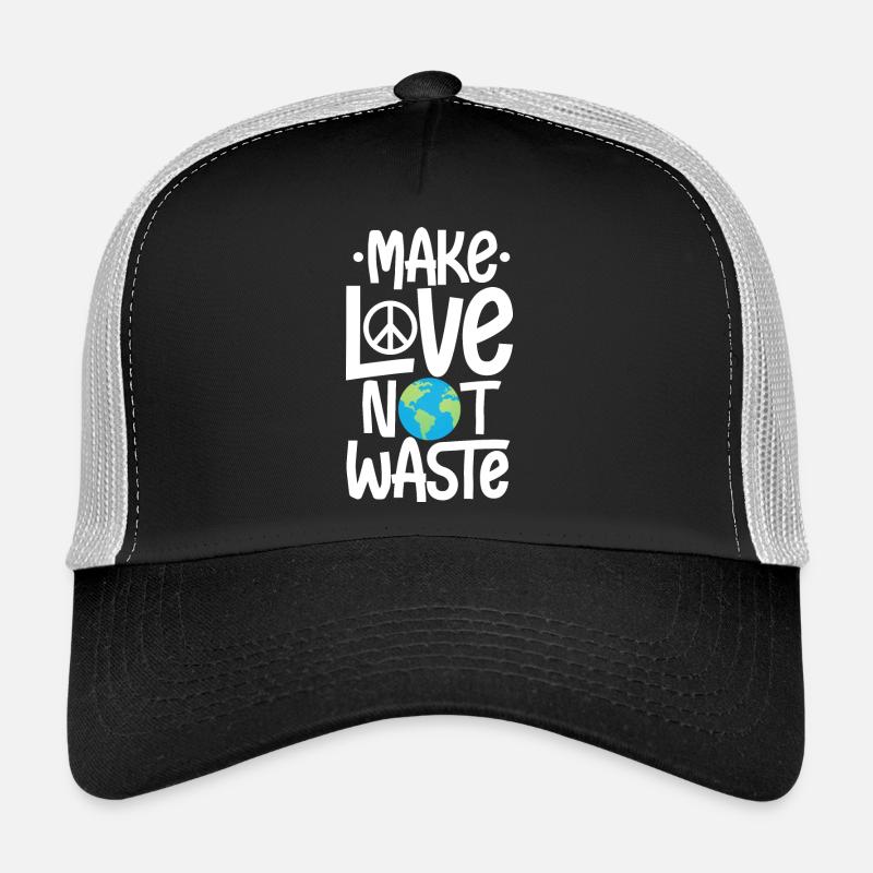 Make Love Not Waste Environmental Activism - Trucker Cap - Schwarz/Steingrau