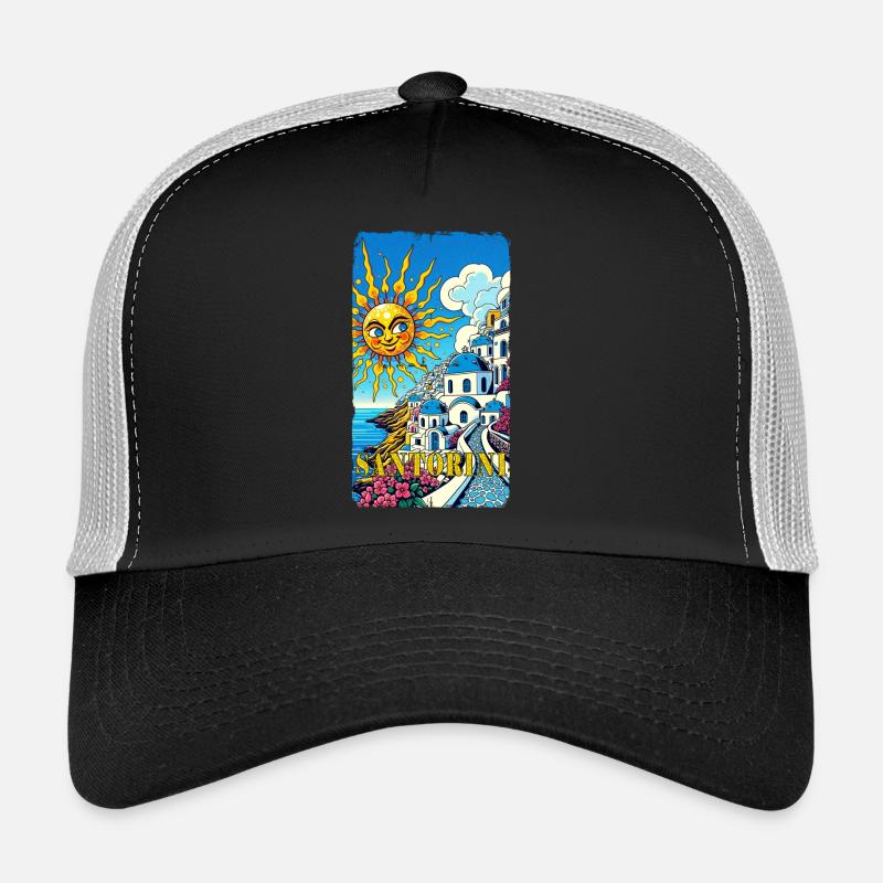 Vacances à Santorin, Grèce, Volcan Akrotiri Casquette trucker 