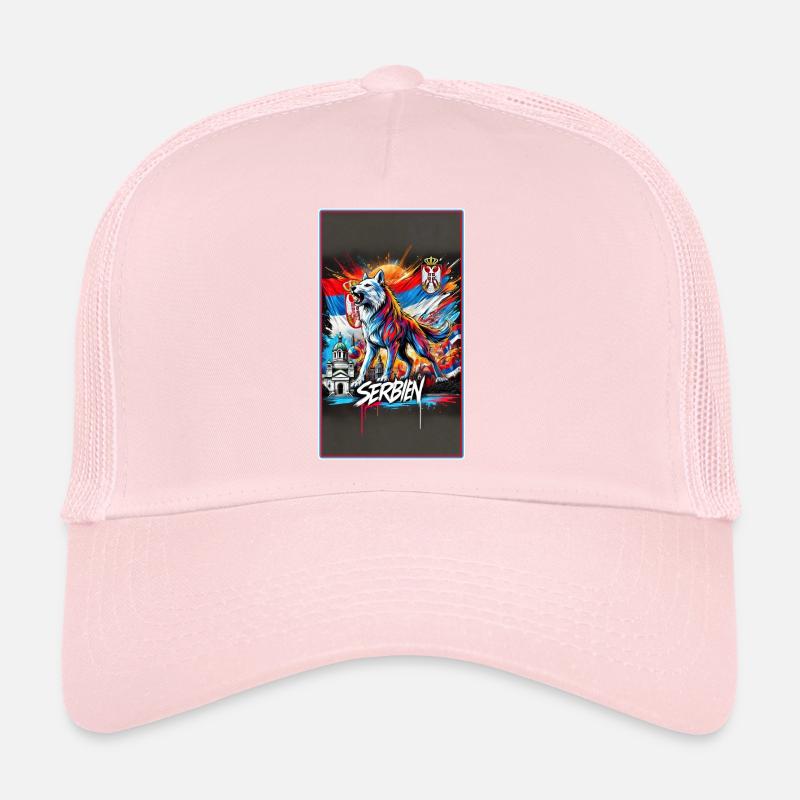 Conception du drapeau national du loup de Serbie Casquette trucker 