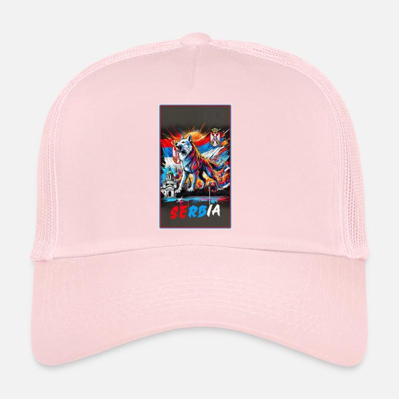 Conception du drapeau national du loup de Serbie Casquette trucker 