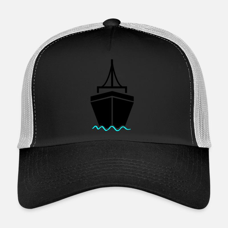 schiff 2 - Trucker Cap - Schwarz/Steingrau