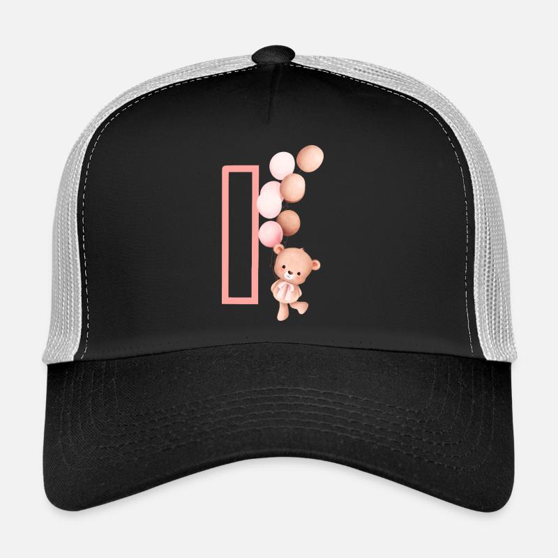 Letter i Pink Bear Trucker Cap