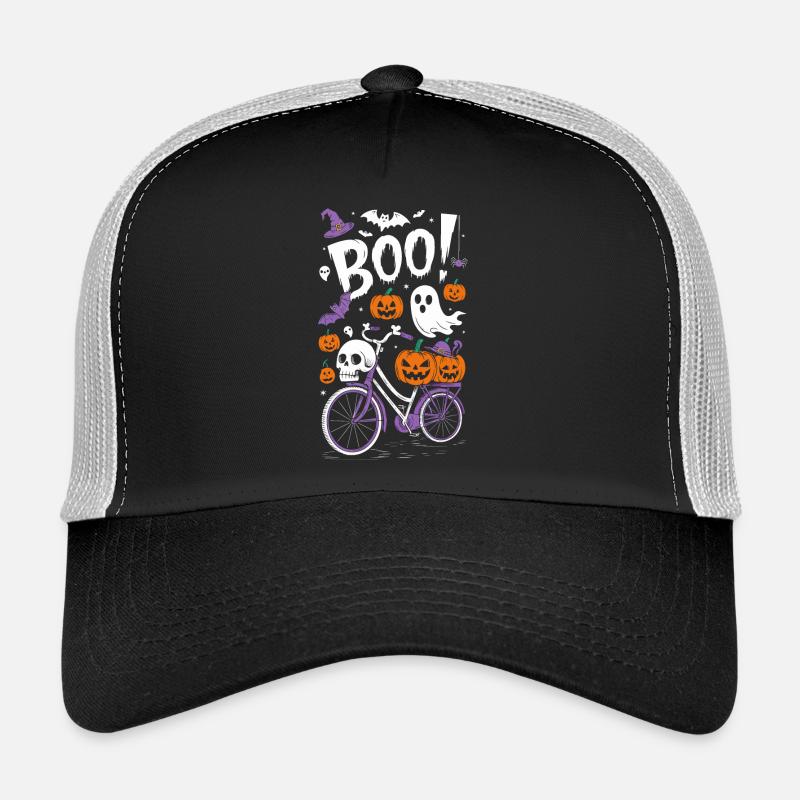 Spooky Halloween Bicycle Theme Trucker Cap