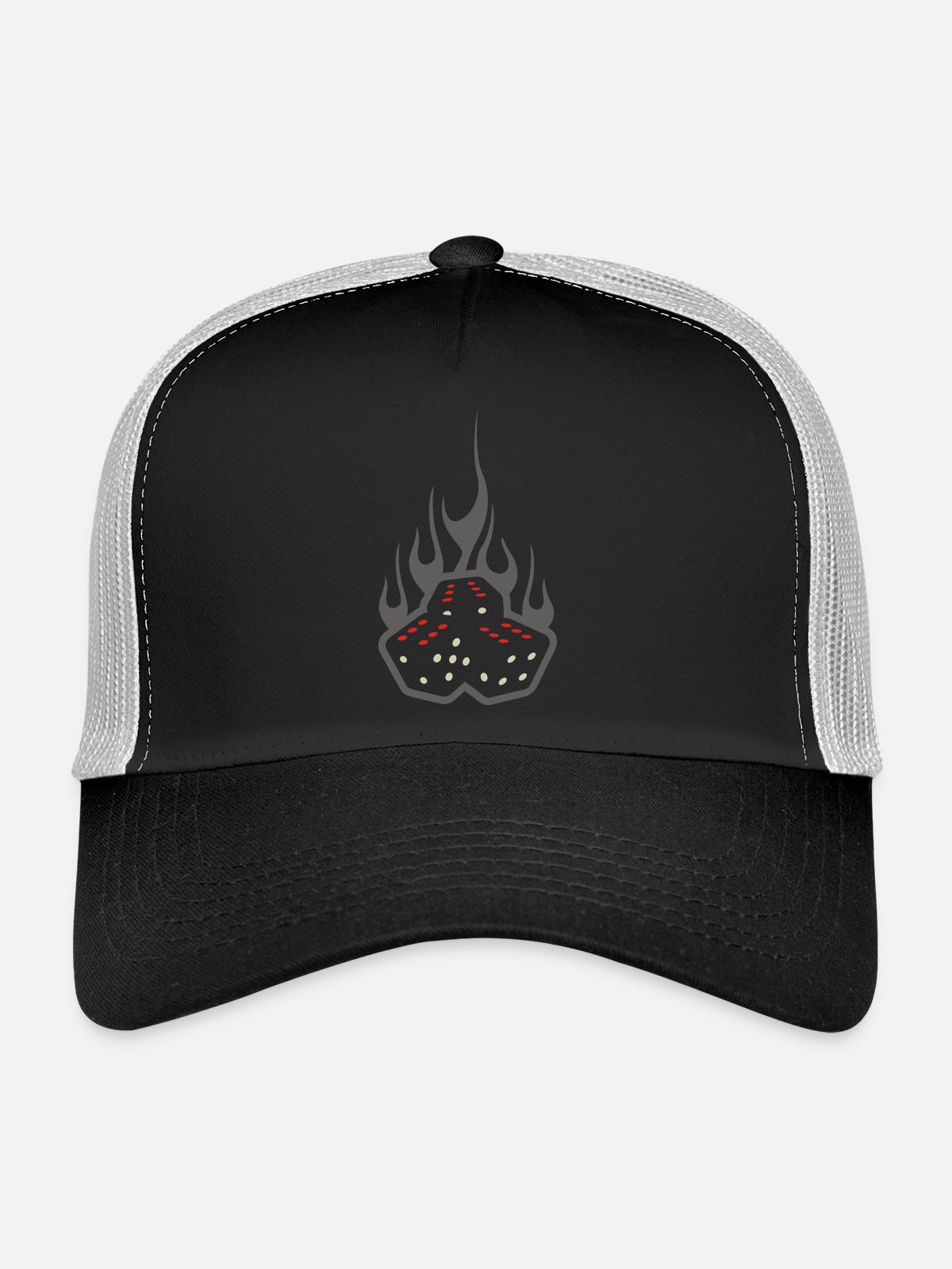 dice 666 - Casquette trucker - noir/gris pierre - Devant