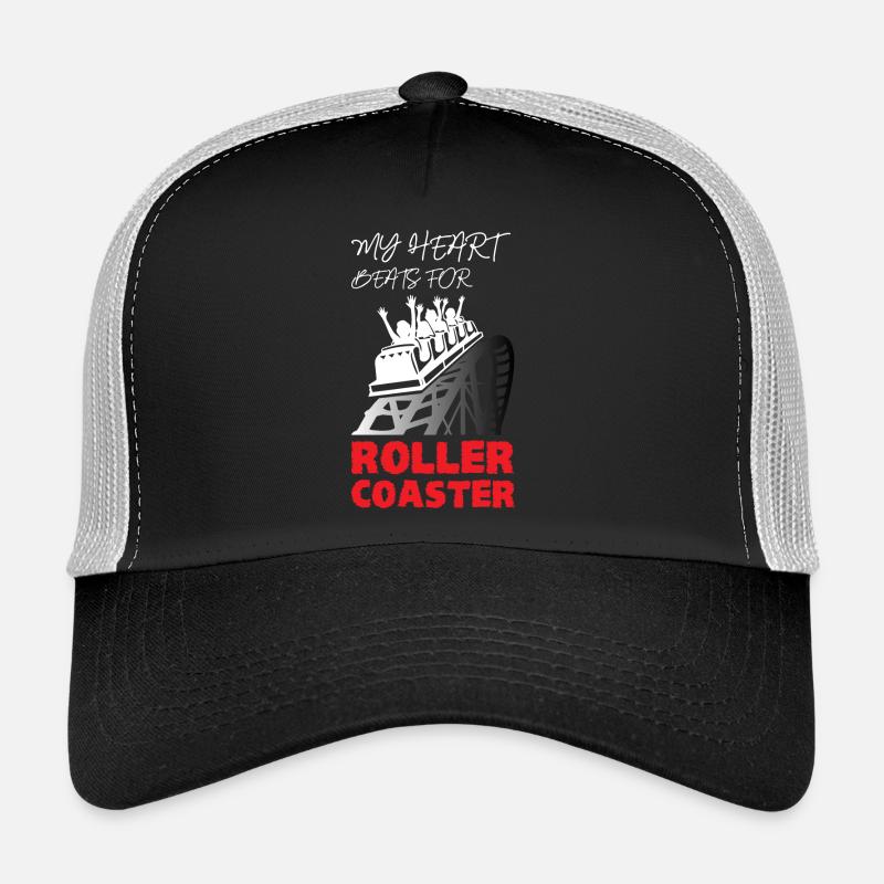 My Heart Beats for Roller Coaster - Trucker Cap - Schwarz/Steingrau