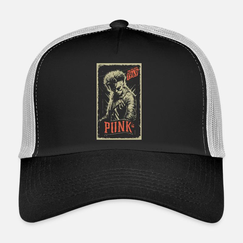 Punk - Trucker Cap - Schwarz/Steingrau