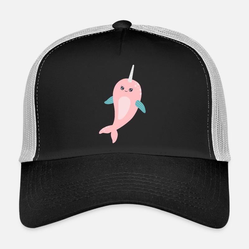 Narval licorne de mer - Casquette trucker - noir/gris pierre