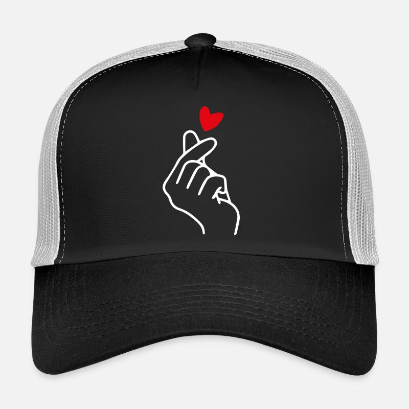 Coeur Signe de la main Symbole K-pop K Drame Corée Casquette trucker 