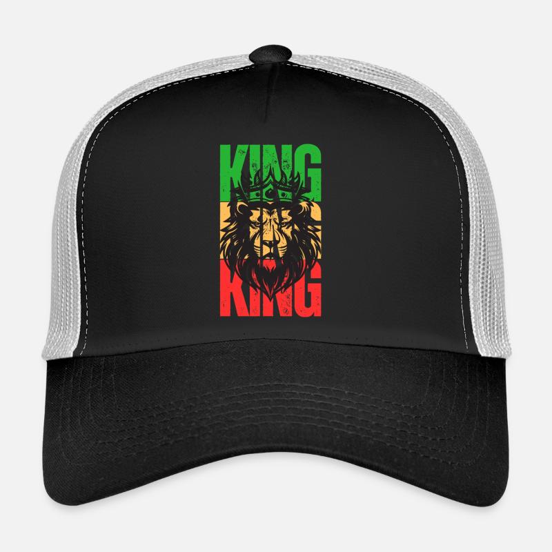 König Löwe - Trucker Cap - Schwarz/Steingrau