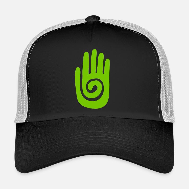 Chaman - Main de Guérison & Symbole de Protection - Vert Casquette trucker 