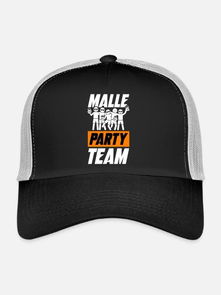 Malle Party Team - Trucker Cap - black/stone grey - Front