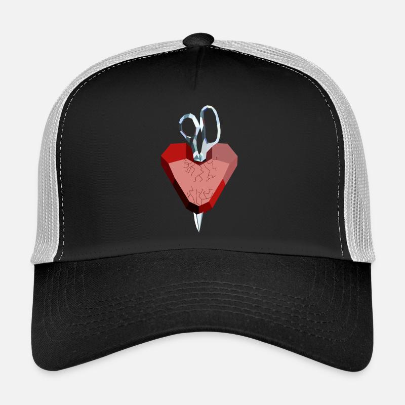 Cœur brisé de rubis et de diamant Casquette trucker 