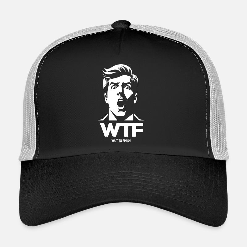 Surprised Man with WIF Text Trucker Cap