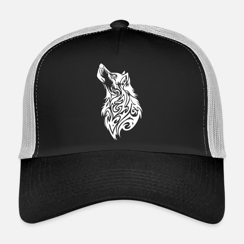 Tribal Wolf Tattoo Trucker Cap