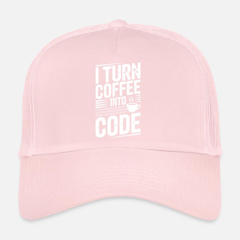 Je transforme le café en code Casquette trucker 