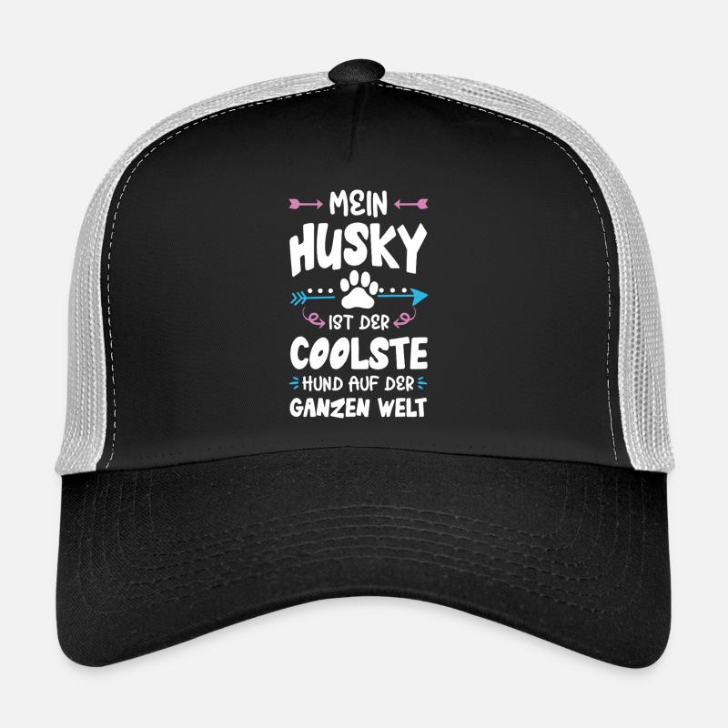 husky hund spruch - Trucker Cap - Schwarz/Steingrau
