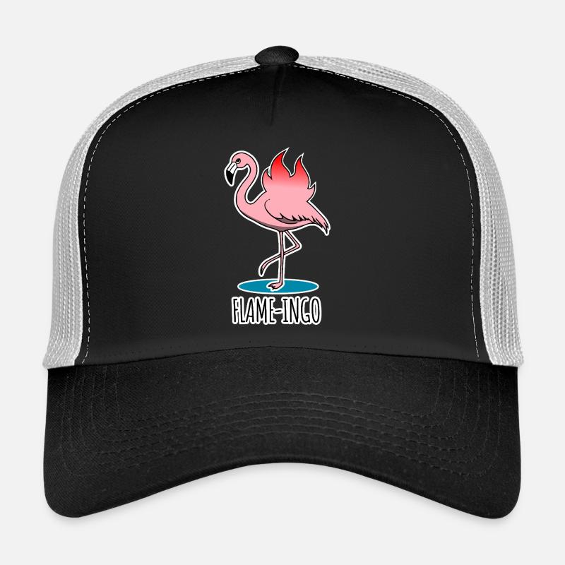 Flame-Ingo - ein flammender Flamingo Trucker Cap