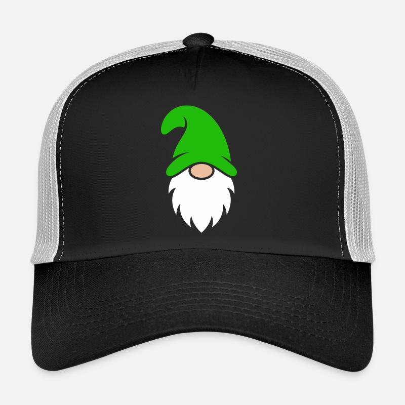 Gartenzwerg mit leuchtend grünem Hut Trucker Cap