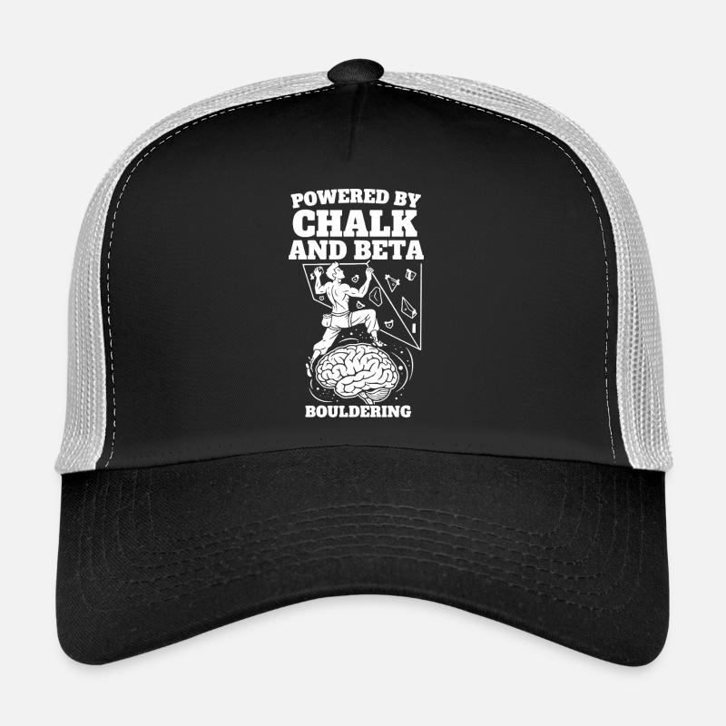 Powered By Chalk And Beta Bouldering Climb Trucker Cap