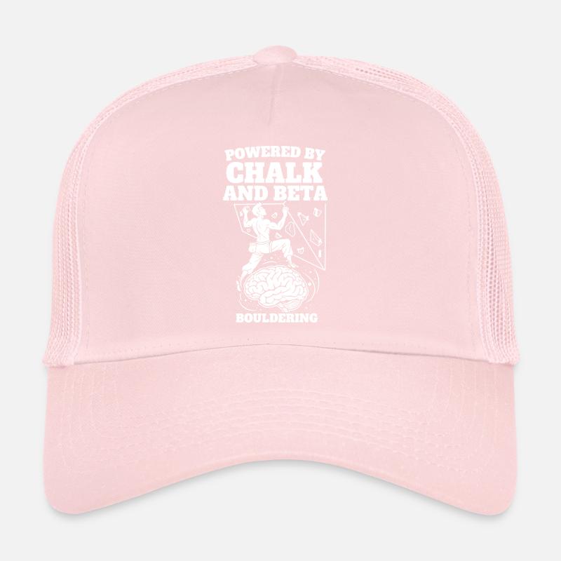 Powered By Chalk And Beta Bouldering Climb Trucker Cap