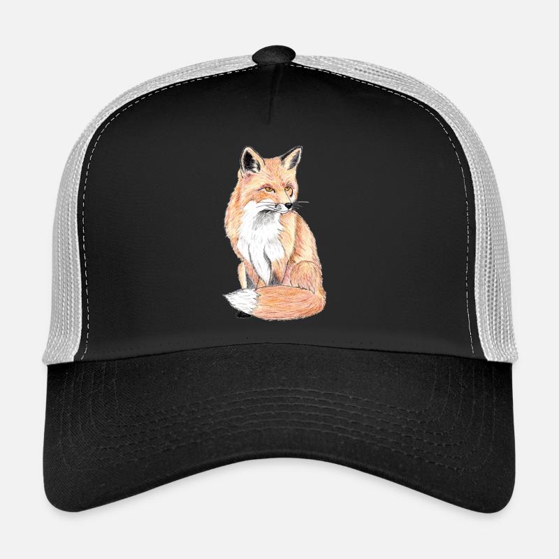 Petit renard des forêts - un compagnon doux - Casquette trucker  - noir/gris pierre
