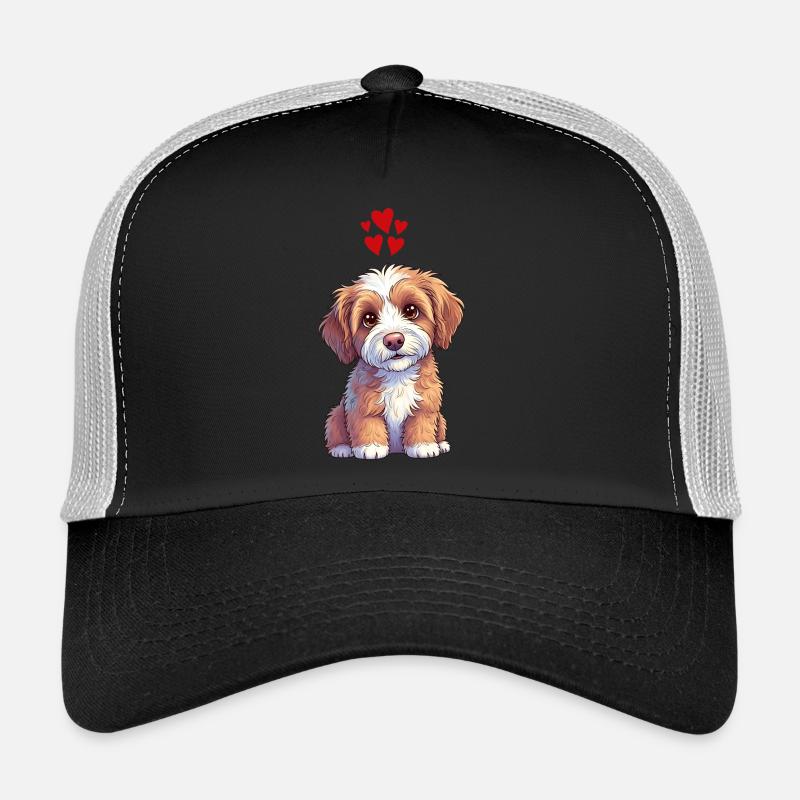 Tirage de dessins animés de Cœurs de chiot - Casquette trucker  - noir/gris pierre