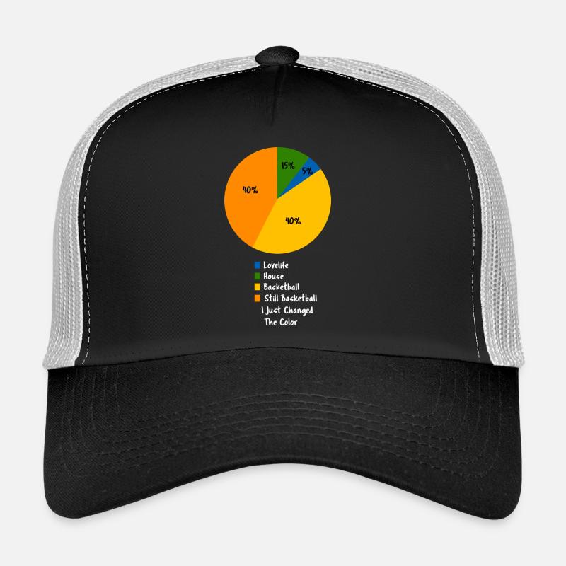 Funny Basketball Life Pie Chart Design Trucker Cap