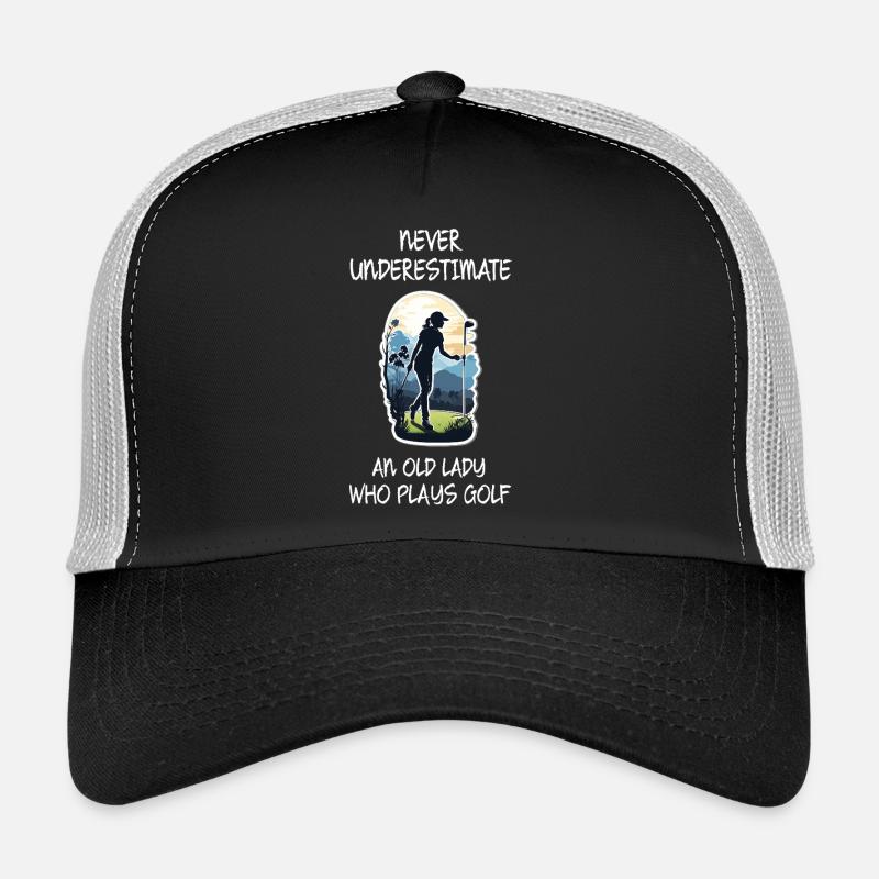 Unterschätze niemals eine alte Dame, die Golf spielt Trucker Cap