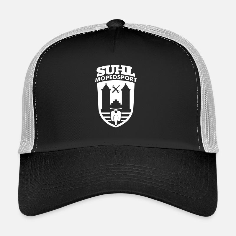 Suhl Mopedsport Schwalbe 2 Logo - Trucker Cap - Schwarz/Steingrau