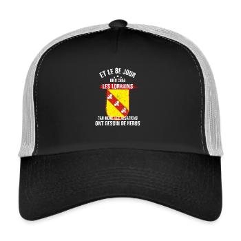 Au 8eme jour, Dieu créa les lorrains - Casquette trucker  - noir/gris pierre - Devant