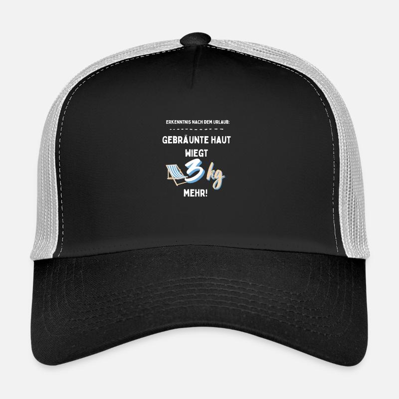 Gewichtszunahme Diät Urlaubspfunde Abnehmen Spruch - Trucker Cap - Schwarz/Steingrau