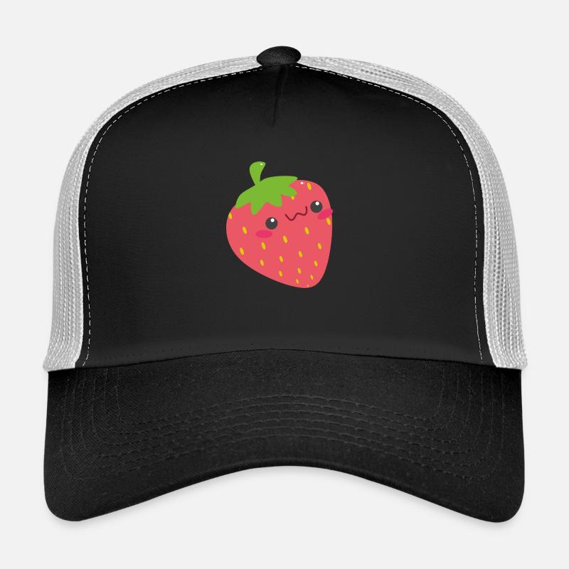 Erdbeere - Trucker Cap - Schwarz/Steingrau
