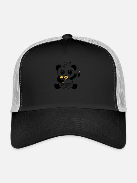 enfant bébé hochet tétine couche petit garçon s - Casquette trucker  - noir/gris pierre - Devant
